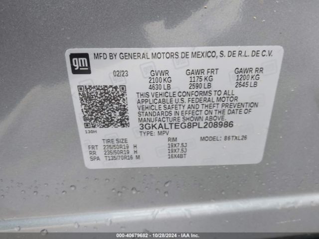 3GKALTEG8PL208986 GMC lsd