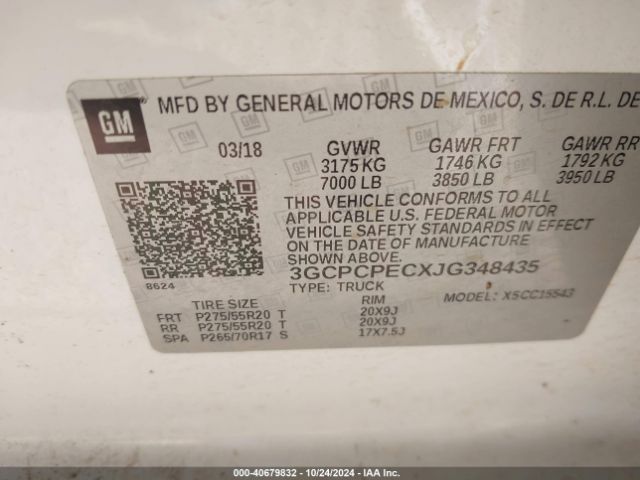 3GCPCPECXJG348435 Chevrolet Silverado 1500 Custom
