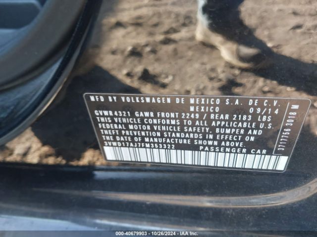 3VWD17AJ7FM353322 Volkswagen Jetta 1.8t Se