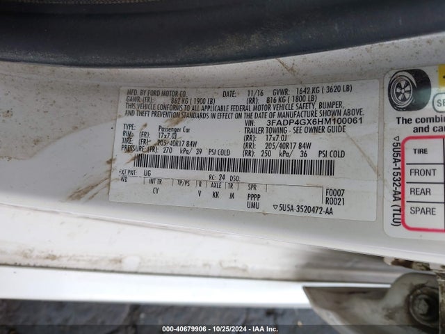 Ford FIESTA ST 2017 3FADP4GX6HM100061 Image 9