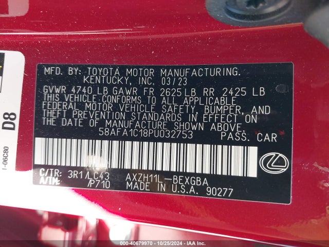 Lexus Es 300h Ultra Luxury 2023 58AFA1C18PU032753 Image 9