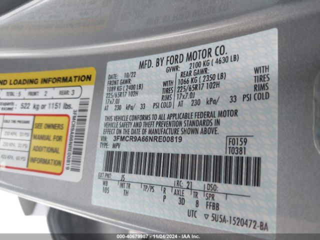 2022 FORD BRONCO SPORT 3FMCR9A66NRE00819 Photo 8