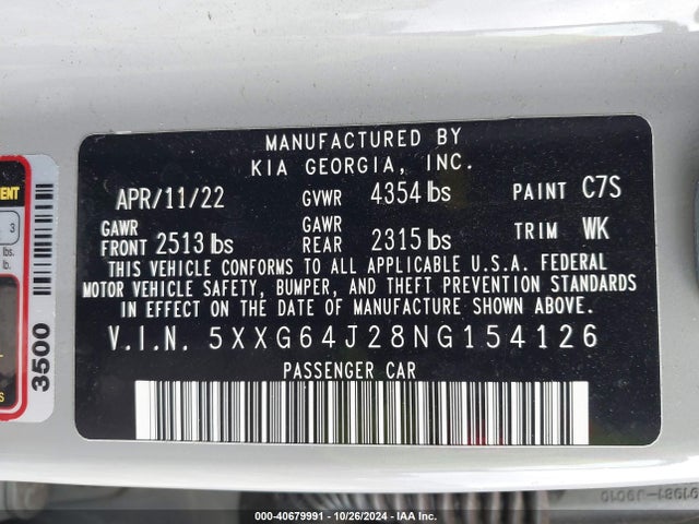 KIA K5 Gt-line 2022 5XXG64J28NG154126 Image 9