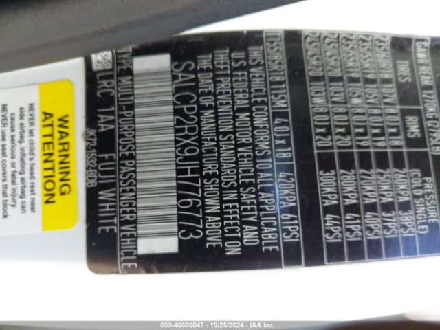 SALCP2RX9JH776773 Land Rover Discovery Sport Se