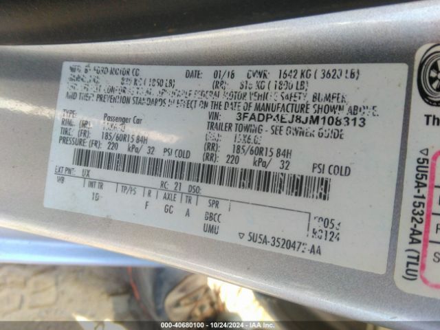 3FADP4EJ8JM108313 Ford FIESTA SE