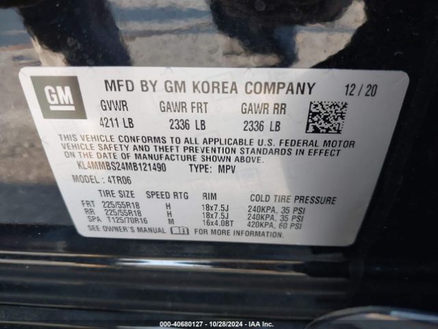 KL4MMBS24MB121490 Buick Encore Gx Fwd Preferred