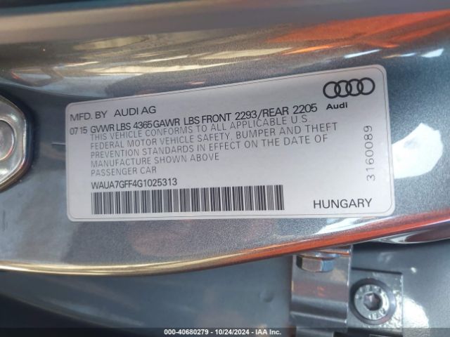 WAUA7GFF4G1025313 Audi A3 1.8t Premium