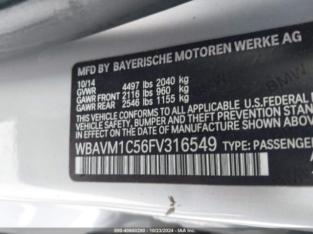 WBAVM1C56FV316549 BMW X1 Sdrive28i