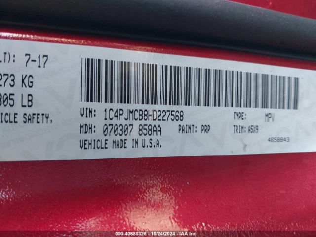 1C4PJMCB8HD227568 Jeep Cherokee Latitude 4x4