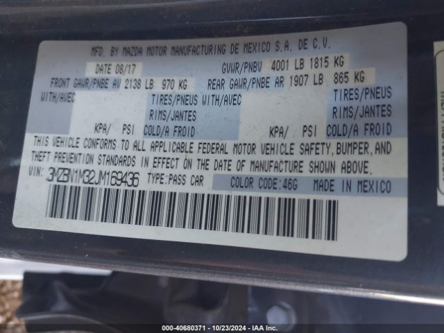 3MZBN1M32JM169436 Mazda Mazda3 Grand Touring
