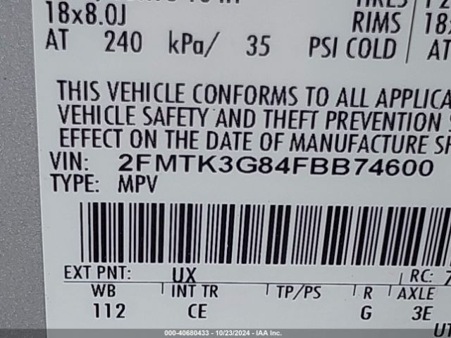 2FMTK3G84FBB74600 Ford EDGE SE