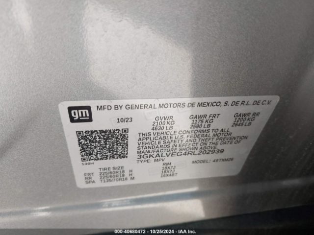 3GKALVEG4RL202939 GMC Terrain Awd Slt