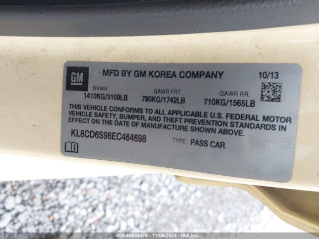 KL8CD6S98EC464698 Chevrolet Spark 1lt Auto