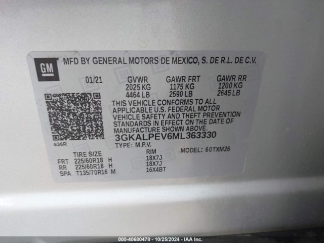 3GKALPEV6ML363330 GMC Terrain Fwd Slt