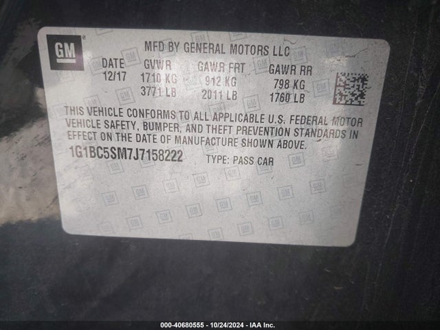 Chevrolet Cruze Ls Auto 2018 1G1BC5SM7J7158222 Image 9