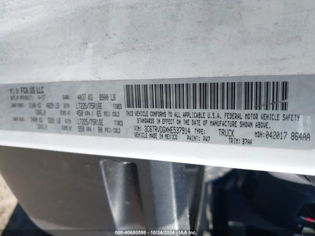 3C6TRVDGXHE537914 RAM Promaster 2500 High Roof 159 Wb