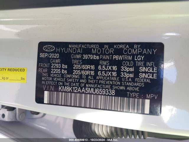 Hyundai Kona Se 2021 KM8K12AA5MU659338 Image 9