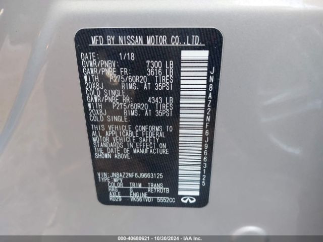 JN8AZ2NF6J9663125 Infiniti QX80
