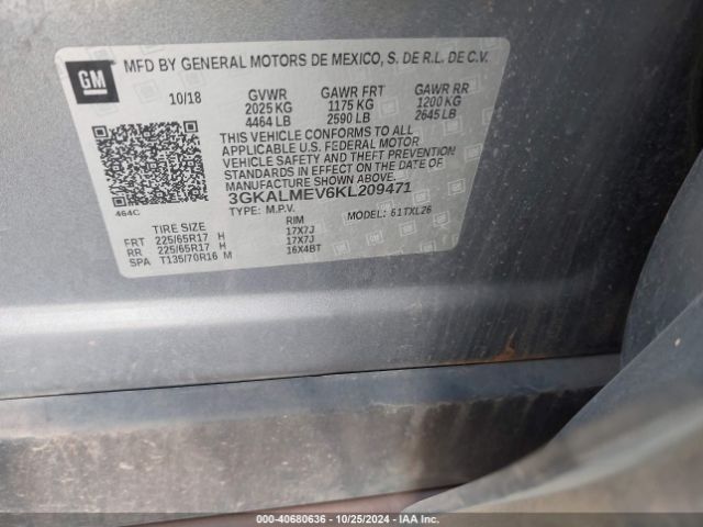 3GKALMEV6KL209471 GMC Terrain Sle