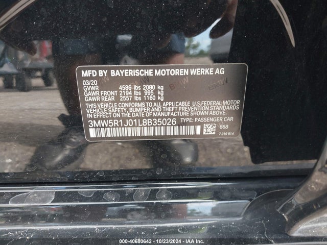 BMW 330I 2020 3MW5R1J01L8B35026 Image 9