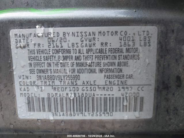 2020 NISSAN SENTRA 3N1AB8DV9LY255990 Photo 8