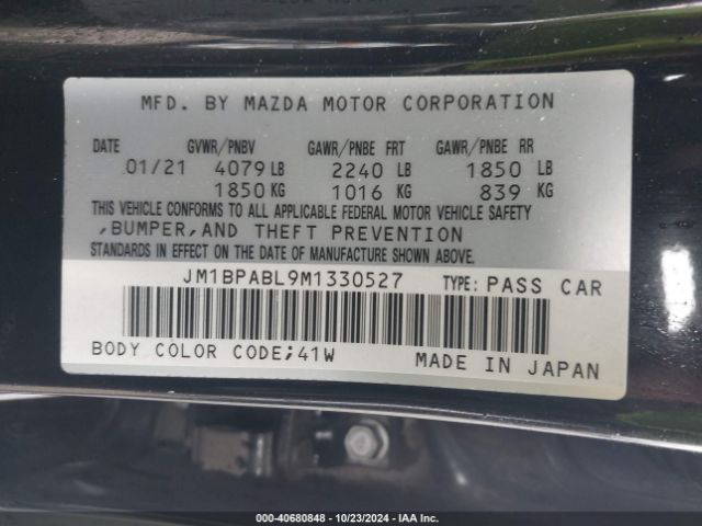 JM1BPABL9M1330527 Mazda Mazda3 Select