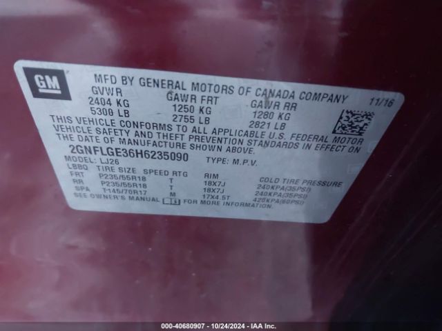 2GNFLGE36H6235090 Chevrolet Equinox Premier