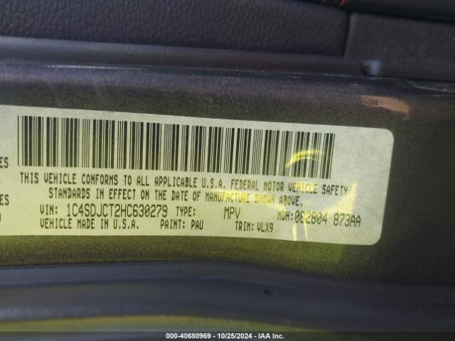 1C4SDJCT2HC630279 Dodge Durango R/t Awd