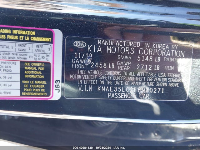 KIA STINGER GT 2020 KNAE35LC2L6080271 Image 9
