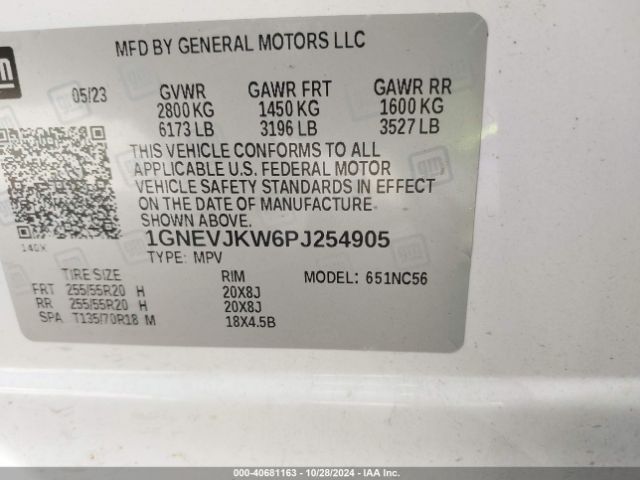 1GNEVJKW6PJ254905 Chevrolet Traverse Awd Rs