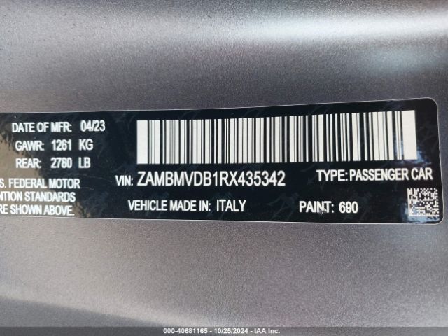 ZAMBMVDB1RX435342 Maserati Granturismo Trofeo