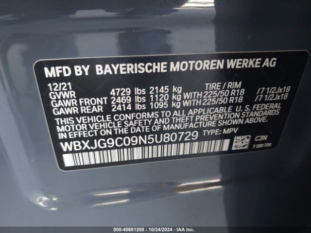 WBXJG9C09N5U80729 BMW X1 Xdrive28i