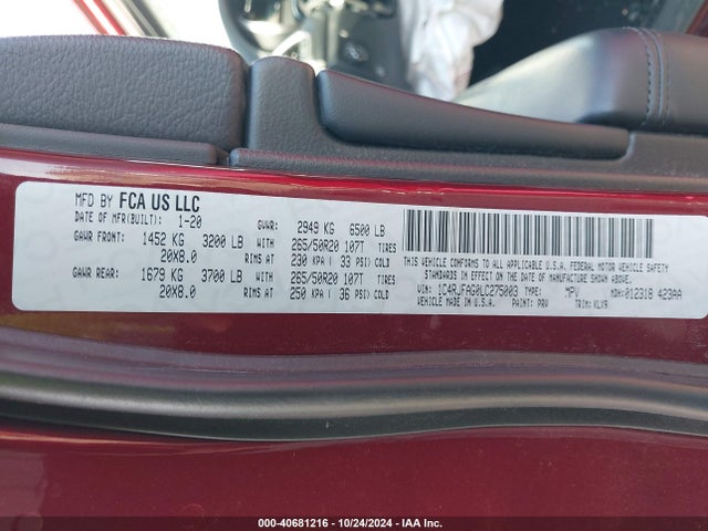 1C4RJFAG0LC275003 Jeep Grand Cherokee Altitude 4x4