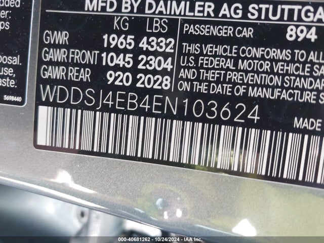 WDDSJ4EB4EN103624 Mercedes-Benz CLA 250