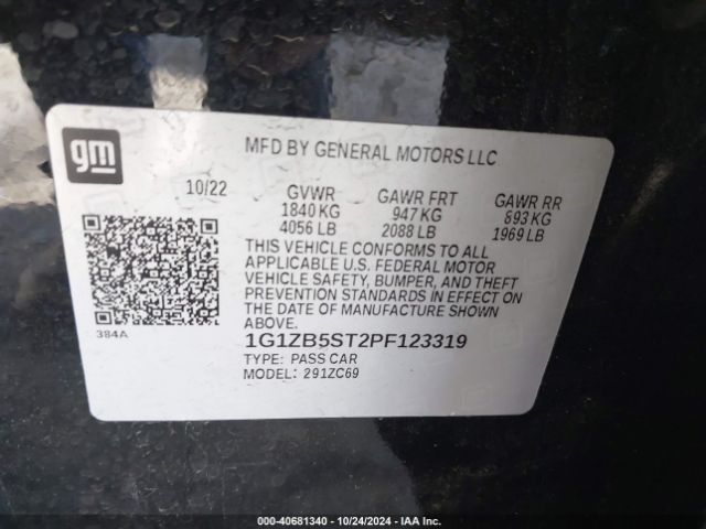 1G1ZB5ST2PF123319 Chevrolet Malibu Fwd Ls
