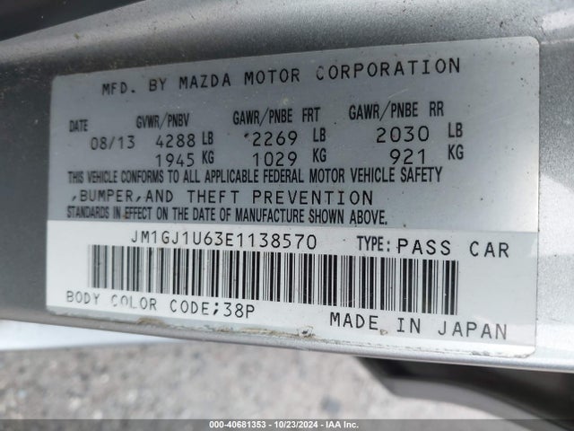 JM1GJ1U63E1138570 Mazda Mazda6 I Sport