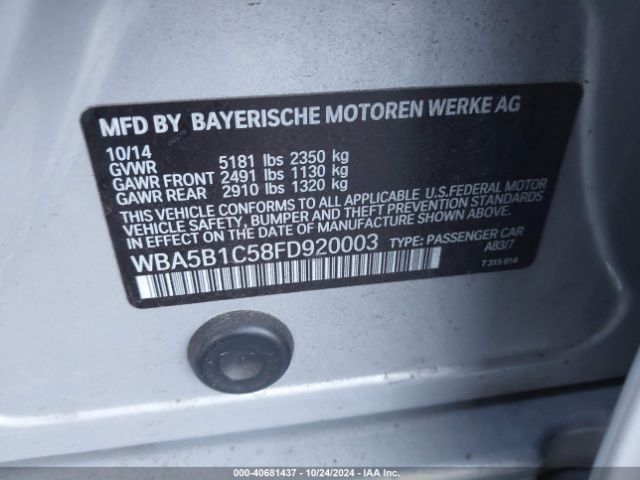 WBA5B1C58FD920003 BMW 535i