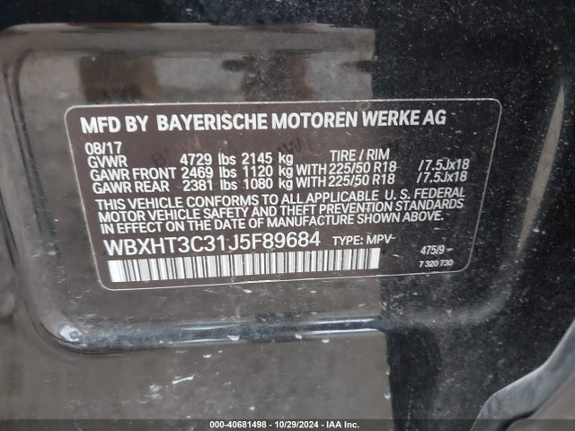 WBXHT3C31J5F89684 BMW X1 Xdrive28i