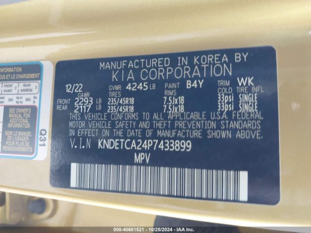 KNDETCA24P7433899 KIA Seltos Sx Turbo