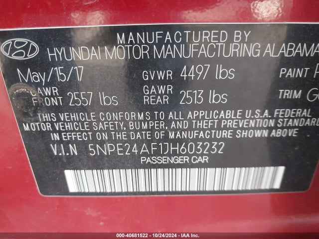 Hyundai SONATA SE 2018 5NPE24AF1JH603232 Image 8