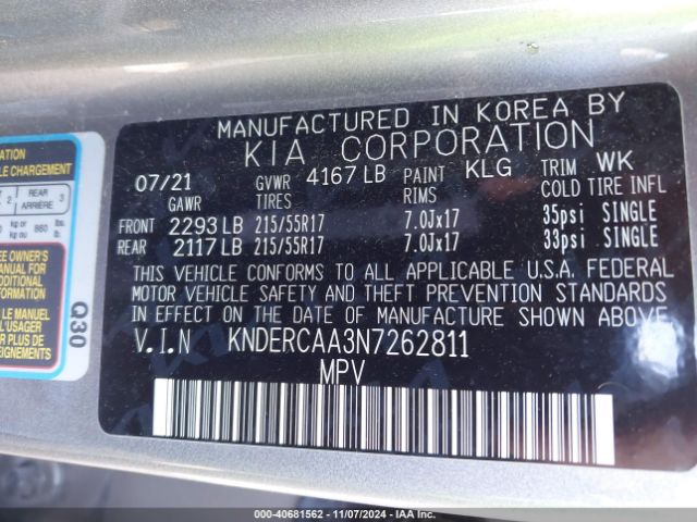 KNDERCAA3N7262811 KIA SELTOS EX