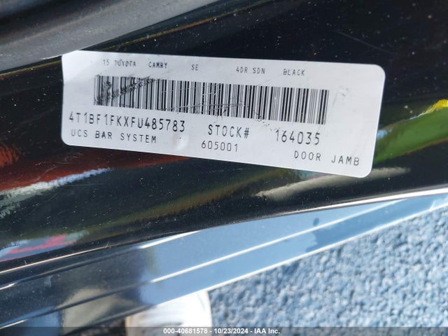 Toyota CAMRY SE 2015 4T1BF1FKXFU485783 Image 9