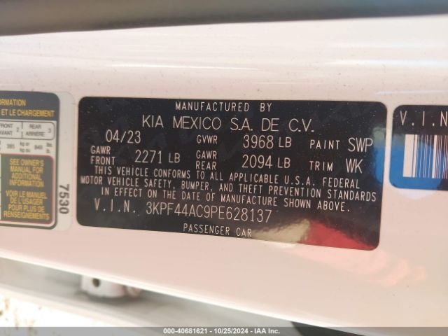3KPF44AC9PE628137 KIA FORTE GT