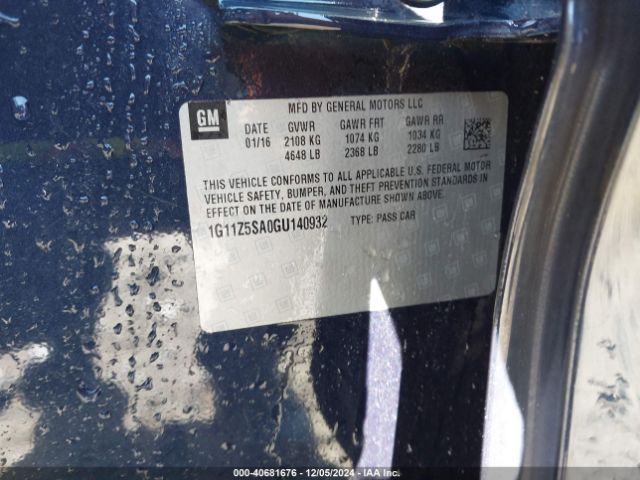 1G11Z5SA0GU140932 Chevrolet IMPALA LS