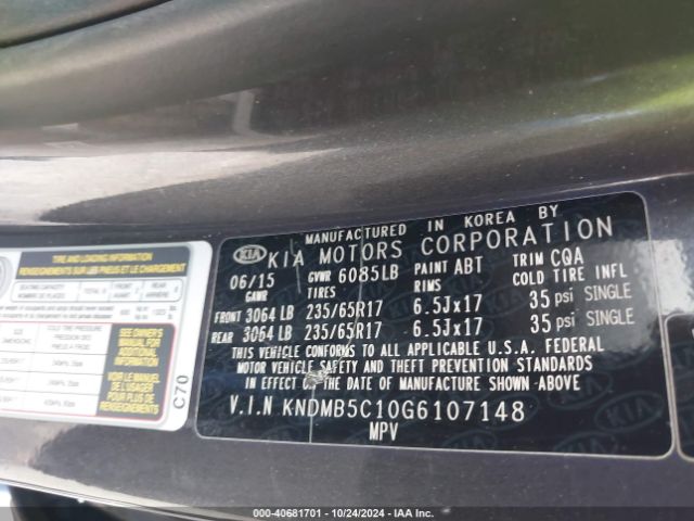 KNDMB5C10G6107148 KIA SEDONA LX