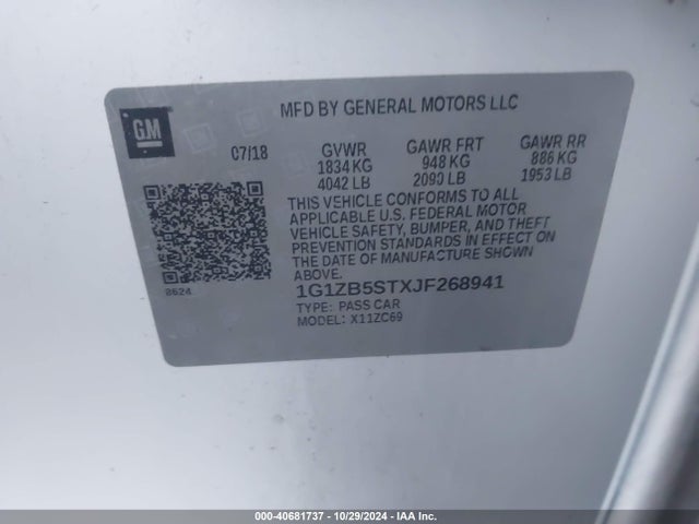 Chevrolet Malibu 1ls 2018 1G1ZB5STXJF268941 Image 9