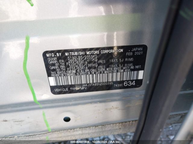 2022 MITSUBISHI OUTLANDER JA4J3TA85NZ000395 Photo 8