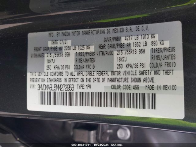 3MVDMABL5MM272953 Mazda Cx-30 Select