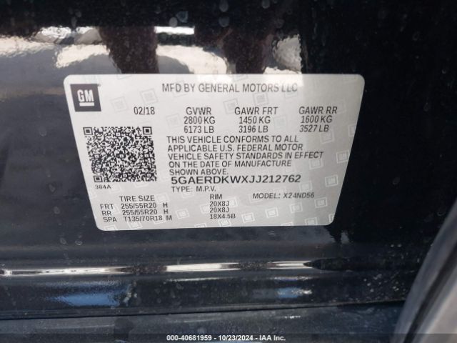 5GAERDKWXJJ212762 Buick Enclave Avenir