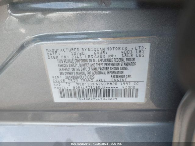 3N1AB8DV6LY313229 Nissan Sentra Sr Xtronic Cvt